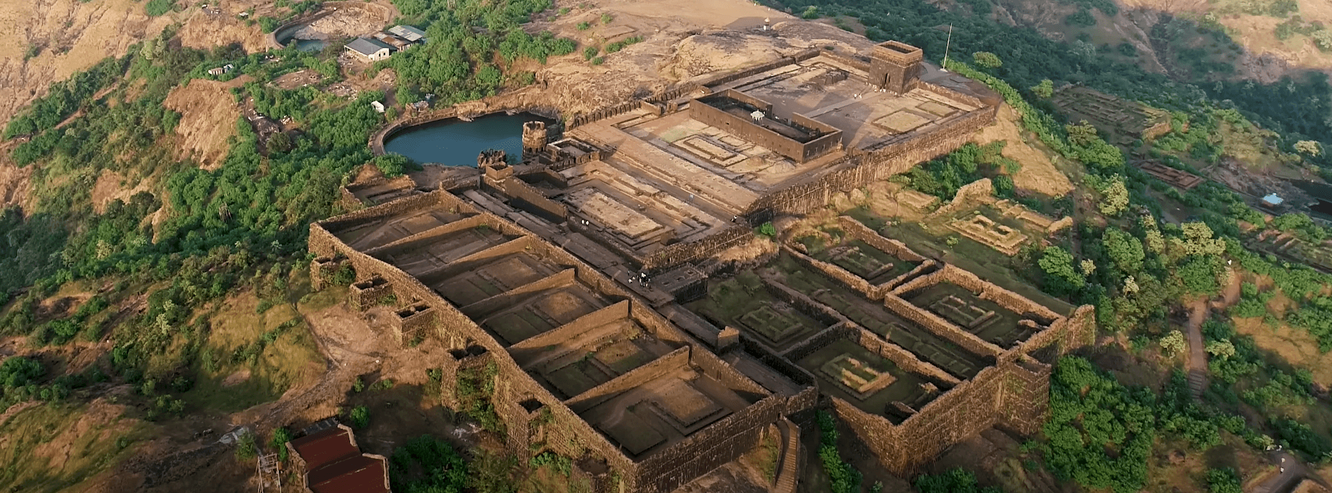 Raigad Fort Ropeway Aerial View