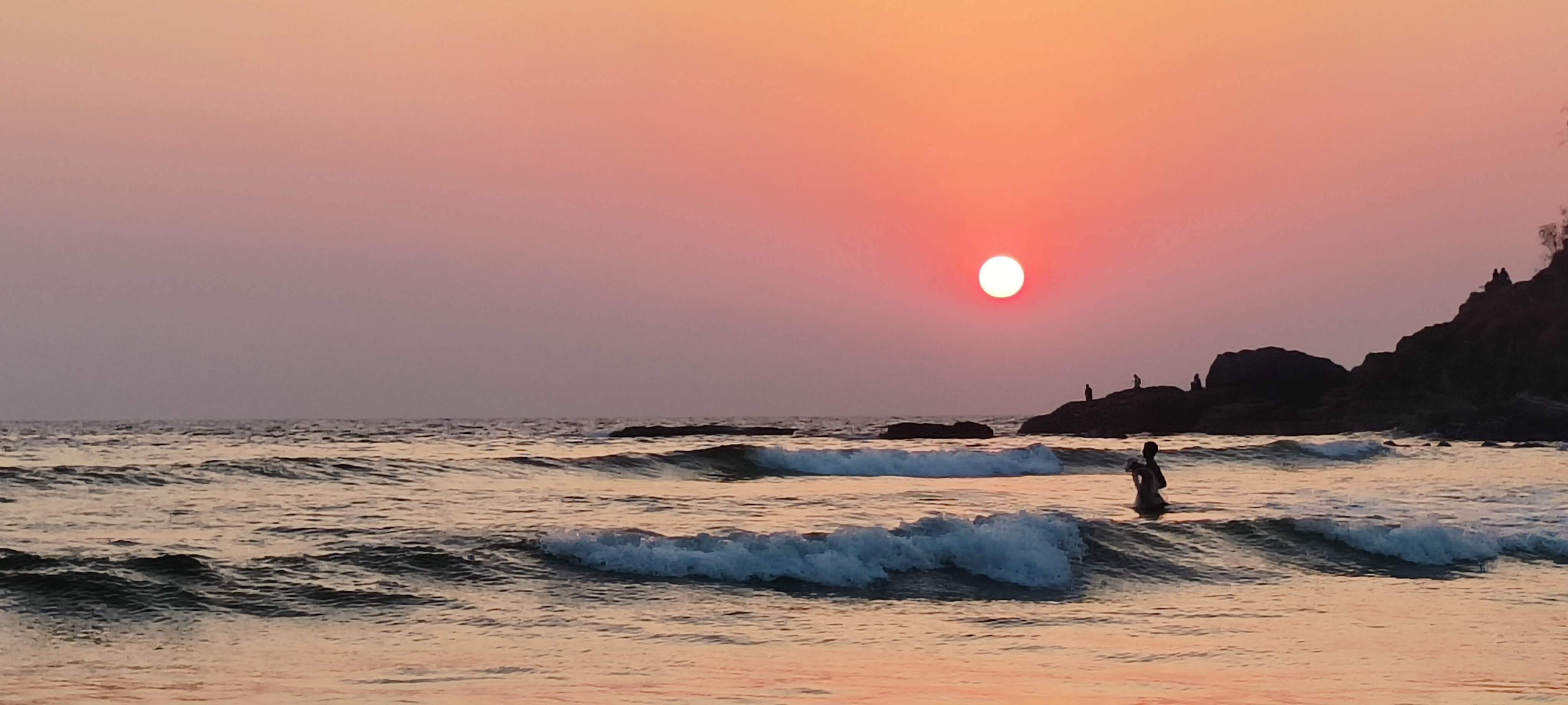 baga beach sunset baga beach sunset